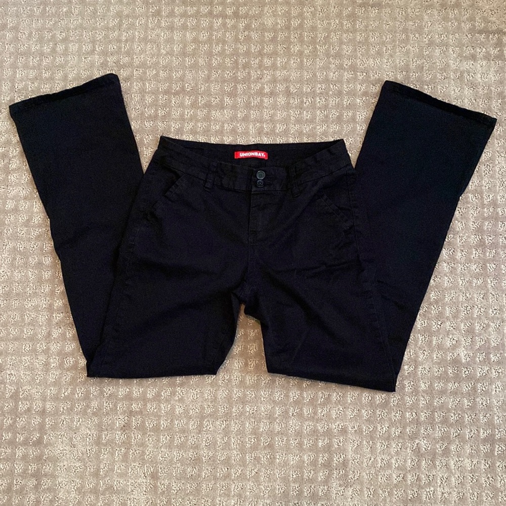 Unionbay black khaki pants, size 7